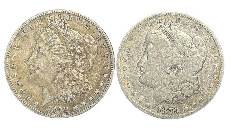 (2x) Morgan Silver Dollars - 1879-S & 1899-S
