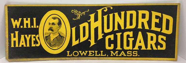 Old Hundred Cigars - Cardboard Advertising Sign