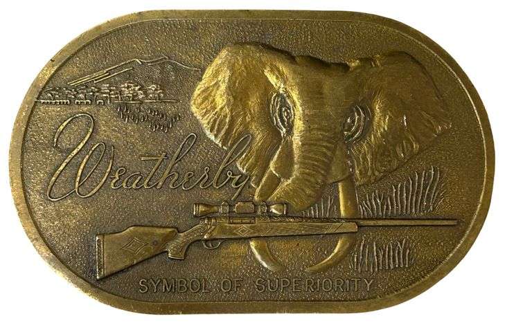 Weatherby “Mark V” Magnum Calibers Solid Brass Belt Buckle