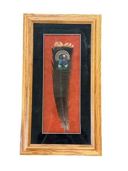 Painted Turkey Feather by R. Hinton