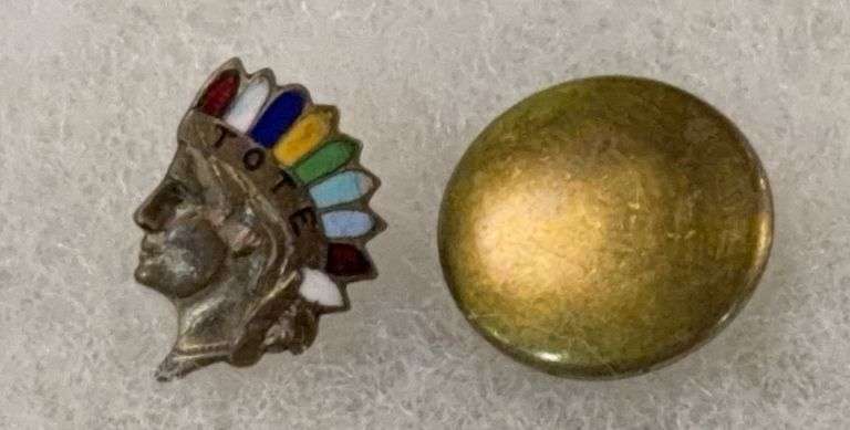 Native American Chief Profile - Lapel Pin - Marked "TOTE"