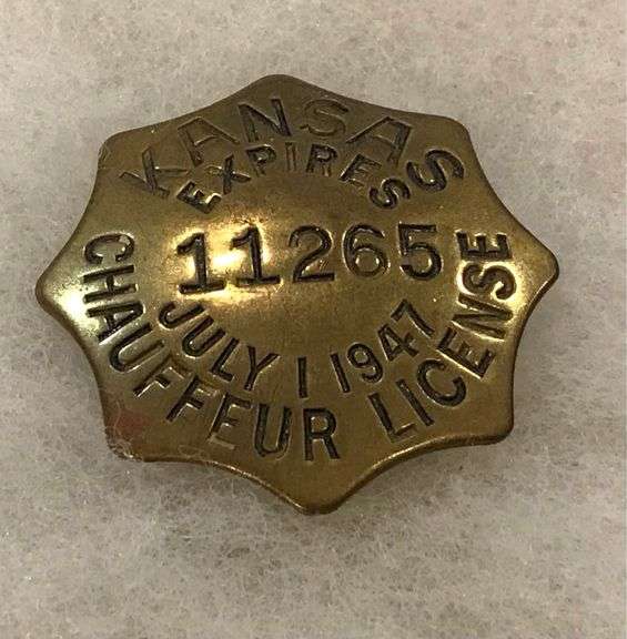 1947 Kansas Chauffeur License Badge