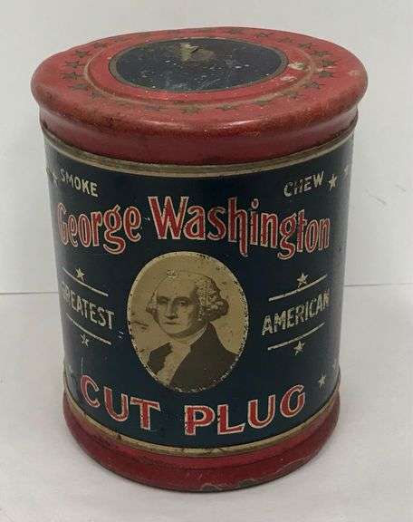 George Washington Cut Plug Tobacco Tin
