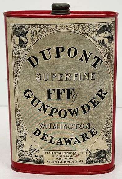 Dupont SuperFine FFF Gun Powder - Tin - Empty