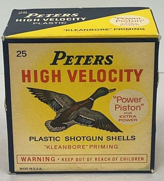 Peters High Velocity 12 Ga Ammo Box - w/ Duck Graphic - Full Box