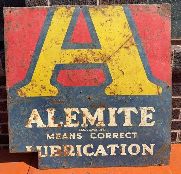 Alemite Lubrication Double Sided Sign