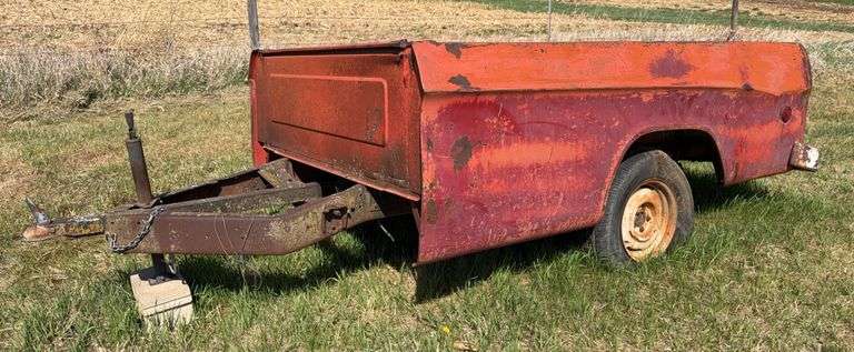 Older Pickup Box Trailer - For Salvage