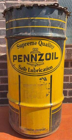 Pennzoil Metal Barrel - 27” Tall