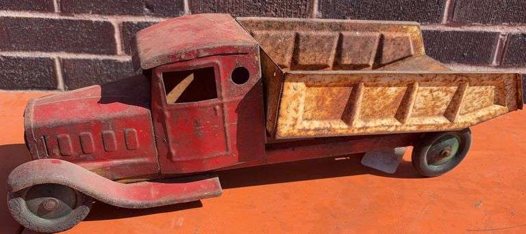 Early Pressed Steel Dump Truck - 21” Long