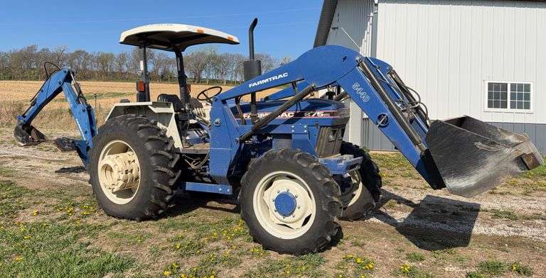Farm Trac 675 Utility Tractor w/ Farmtrac 5440 Loader & Farmtac 4010 Back Hoe Attachment