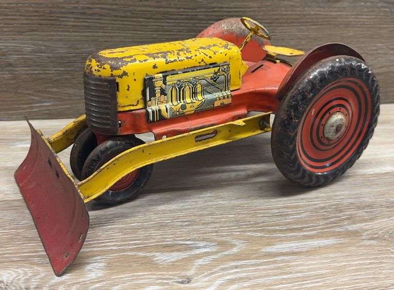 1950s Marx Lithograph Tin Tractor w/ Blade