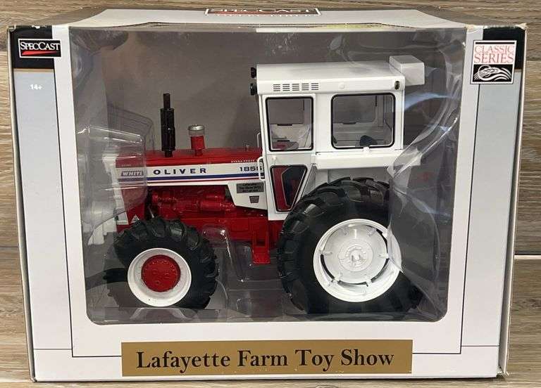 White Oliver 1855 Tractor w/ Cab - 2022 Lafayette Farm Toy Show - Spec Cast 1/16 Scale