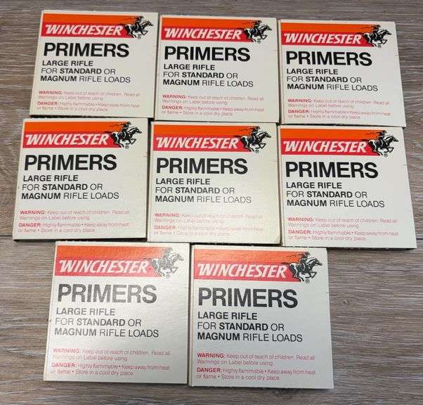 (8) 100Rd Packs of Winchester Large Rifle Primers - No Shipping