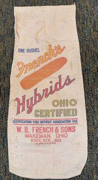 French's Hybrids - Wakeman, Ohio - Cloth Seed Sack