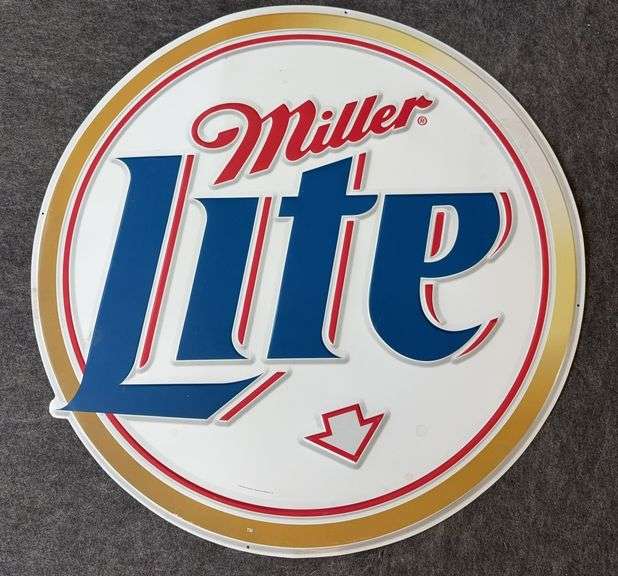 Miller Light - Round Advertising Tin Beer Sign