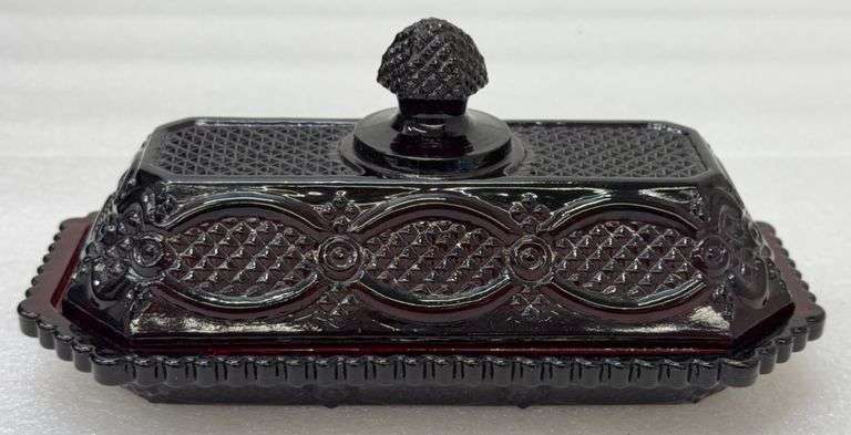 Red Ruby Cape Cod Butter Dish