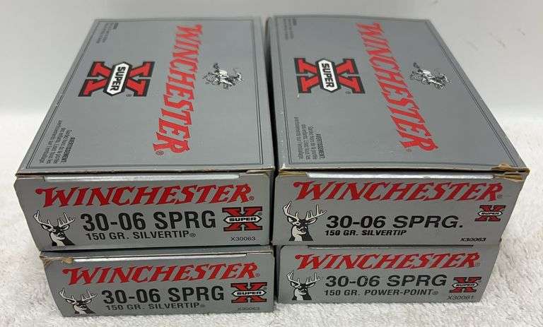 (4x) Winchester Super X .30-06 SPRG 150 Grain Silvertip And Power-Point