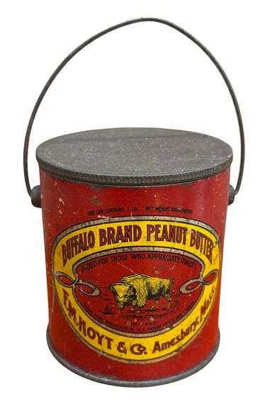 "Buffalo Brand Peanut Butter - F. M. Hoyt & Co." - 1 LB Tin