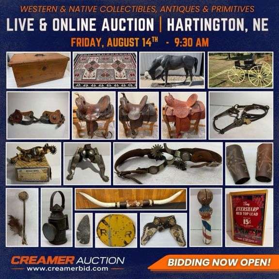 WESTERN COLLECTIBLES, NATIVE COLLECTIBLES, & PRIMITIVES - LIVE ANTIQUE & COLLECTIBLE AUCTION 