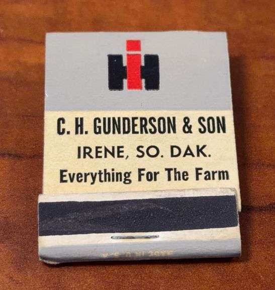 Irene, South Dakota "C. H. Gunderson & Son" International Harvester Match Book