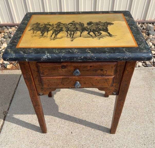 Newer Western Theamed Side Table - No Shipping