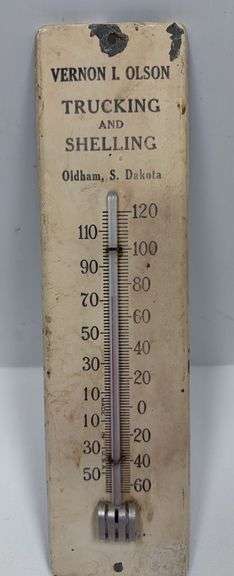 Vernon I. Olson Trucking And Shelling Advertising Thermometer