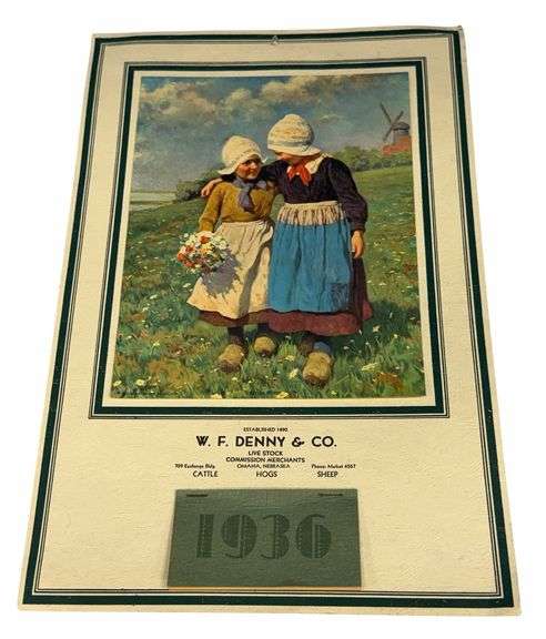 1936 -"W. F. Denny & Co. Commission Merchants" - Omaha Stockyards - Omaha, Ne - Calendar