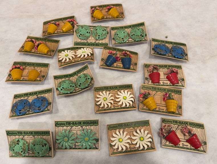 Vintage Custom Tie-Back Holders Assorted Floral and Basket Designs