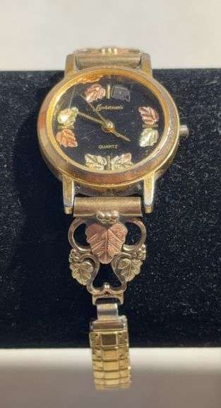 Landstrom's Ladies Quartz Watch With Black Hills Gold Accents