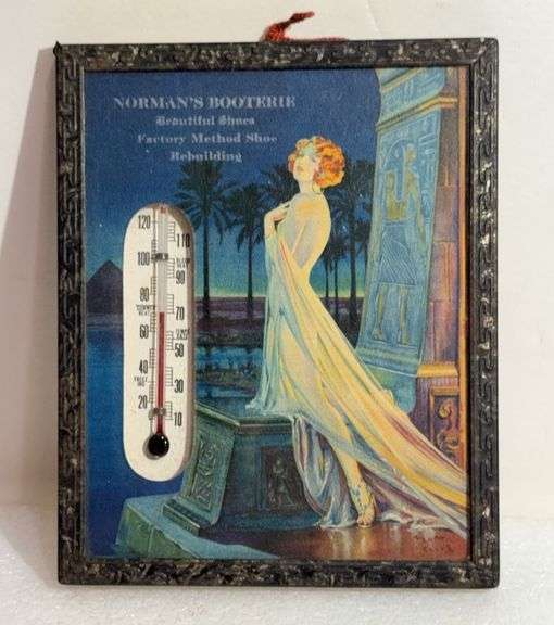 "Norman's Booterie" - Vintage Advertising Picture & Thermometer