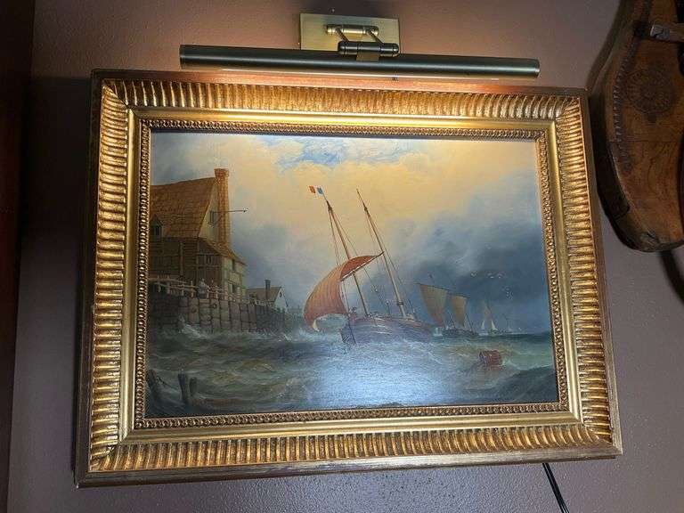 Framed Oil on Board Painting, Appears to be Signed RH Moore, Measures 24.5” x 18.5”