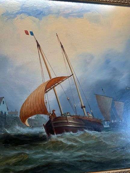 Framed Oil on Board Painting, Appears to be Signed RH Moore, Measures 24.5” x 18.5”