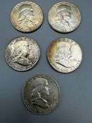 (3) 1951, (2) 1953 Franklin Half Dollars 50c