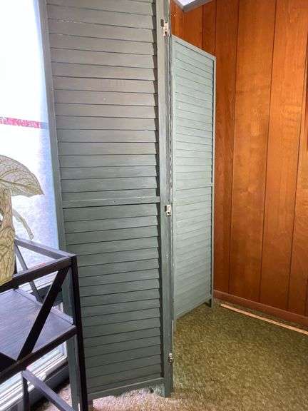 Painted Shutter Style Room Divider, Each Panel Measures 16.5” Wide x 68” Tall