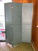Painted Shutter Style Room Divider, Each Panel Measures 16.5” Wide x 68” Tall