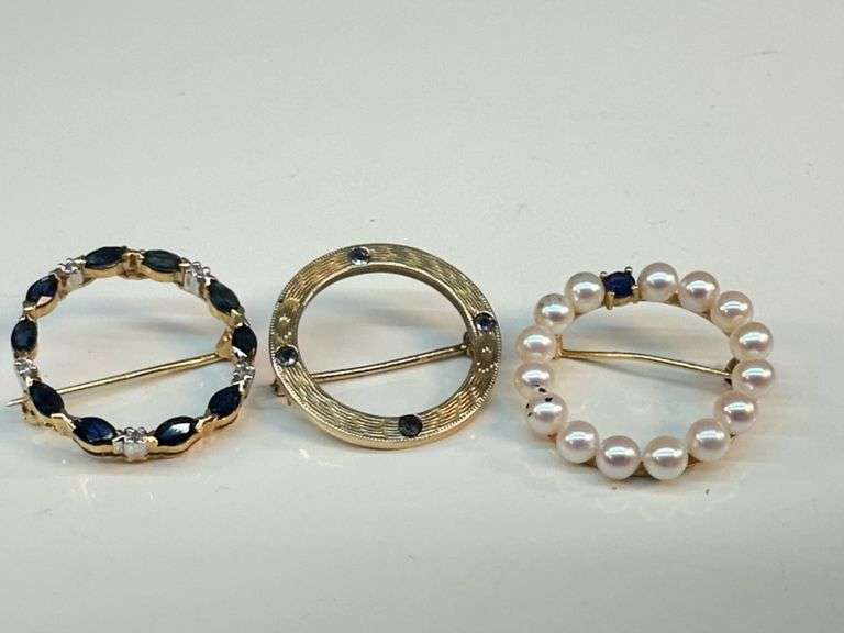 14K Gold Pins (3) Weighs 7.68 Grams, Marked or Tested 14K