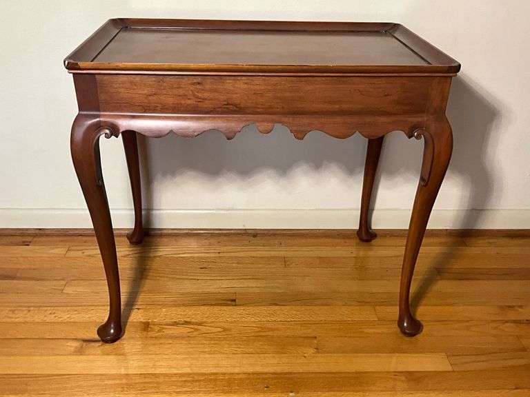Virginia Galleries Furniture by Henkel Harris Queen Anne Style Tea Table, Measures 29.5” x 18” x 26.