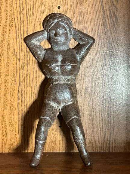 Cast Iron Reclining Female Figure Sculpture