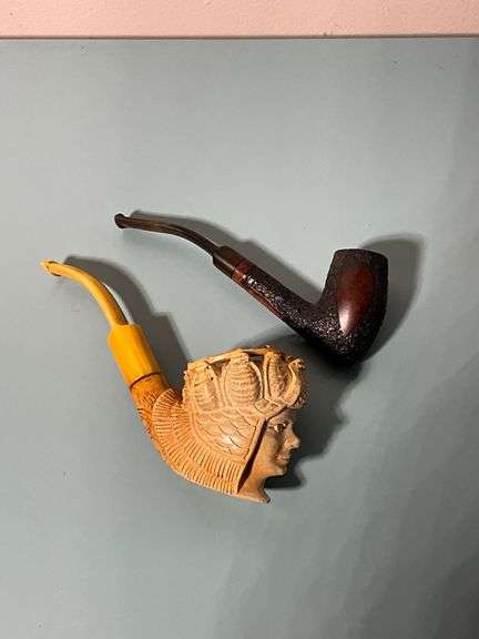 Two Tobacco Pipes, Including Carved Meerschaum and Jarl 784 Pipe