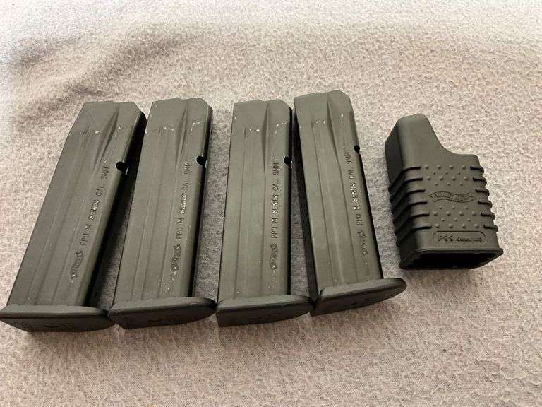 4 Walther PPQ M Series 9MM Magazines and Walther P99 Mag Loader
