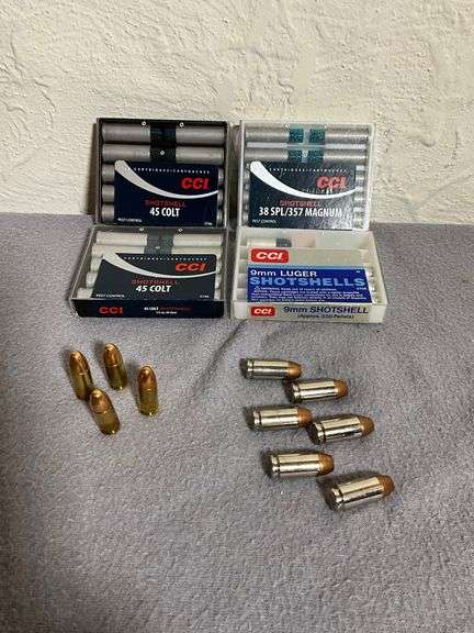 CCI Shotshell Ammunition Including .45 Colt, .38 SPL/.357 Magnum, and 9mm Luger