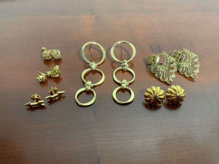 Gold-Tone Earrings in Various Styles