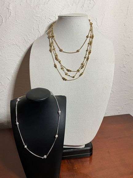 Gold-Tone and Silver-Tone Beaded Necklaces, Set of Four