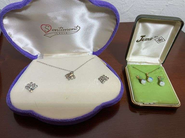Two Jewelry Sets: Sentiment Rhinestone and Pendant with Earrings
