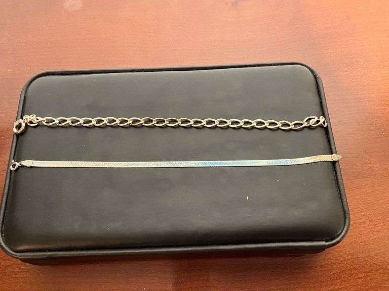 Sterling Silver Chain Bracelets, 9.09 Grams Total Weight