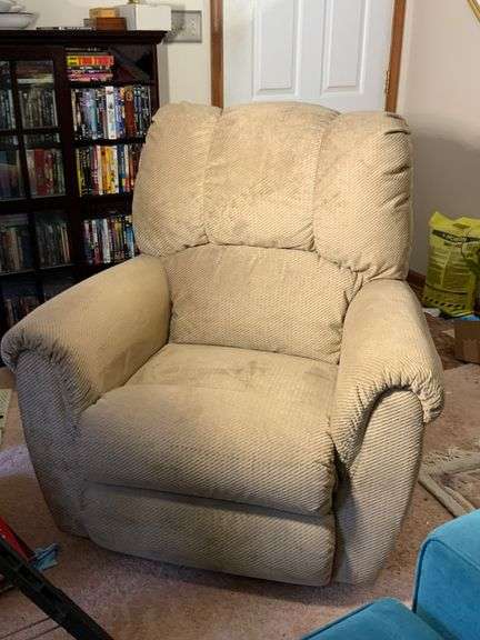 La Z Boy Rocker Recliner in Khaki Colored Upholstery