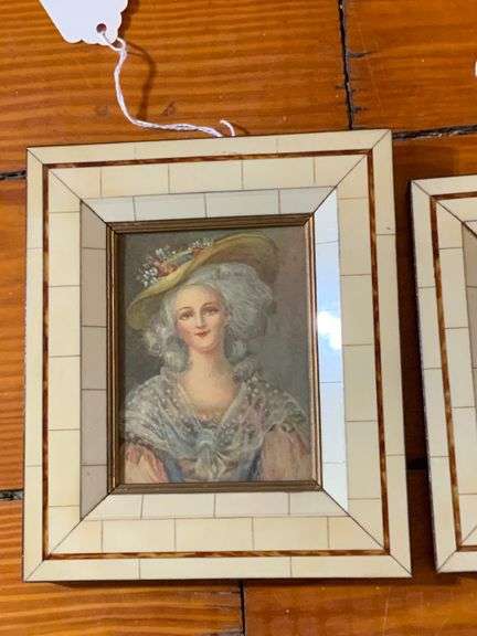 Pair of Portrait Miniatures in Tortoise Shell Frames - Coastal ...