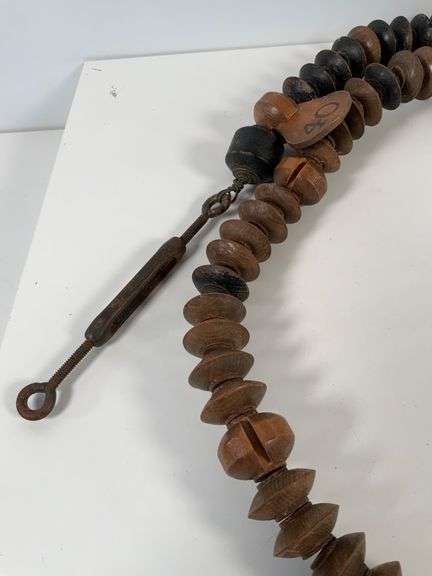 Antique Wooden Hanging Billiards Pool Table Score Keeper with Turnbuckle