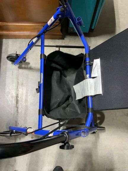 Medline Folding Walker with Seat and Storage Pouch