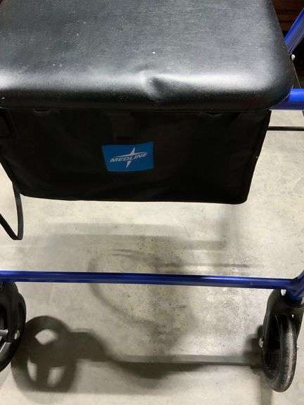 Medline Folding Walker with Seat and Storage Pouch